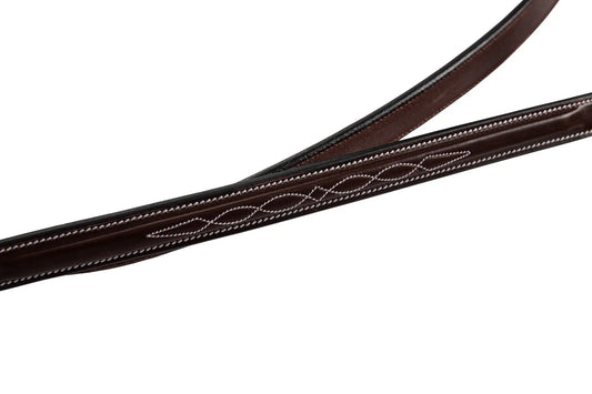 Huntley Equestrian Fancy Stitched Rubber Reins, 5/8" Inch Width - Huntley Equestrian