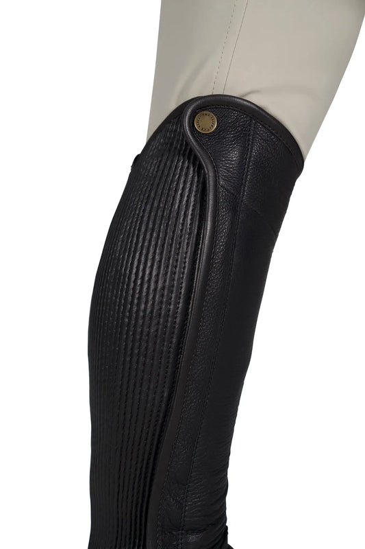 Grand Prix Elite Leather Kid's Half Chaps, Black Grand Prix