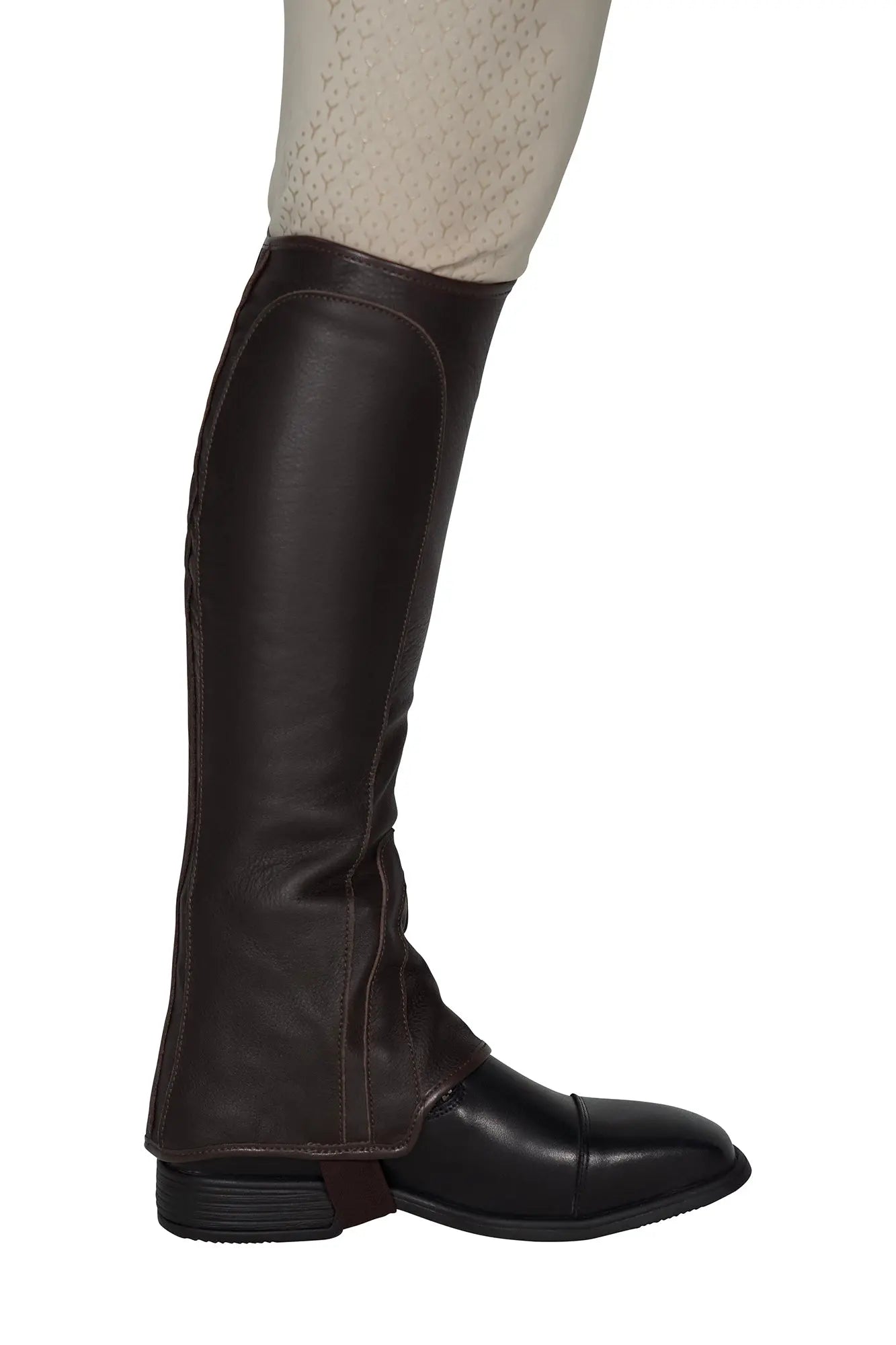 Grand Prix Full Italian Leather Half Chaps, Brown Grand Prix