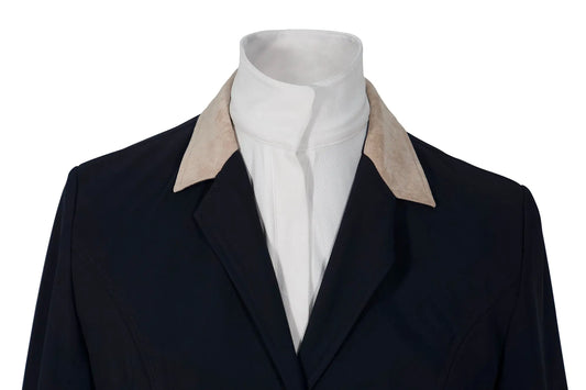 Grand Prix Saltare Premio Riding Show Jacket, Navy with Cream Suede Huntley Equestrian