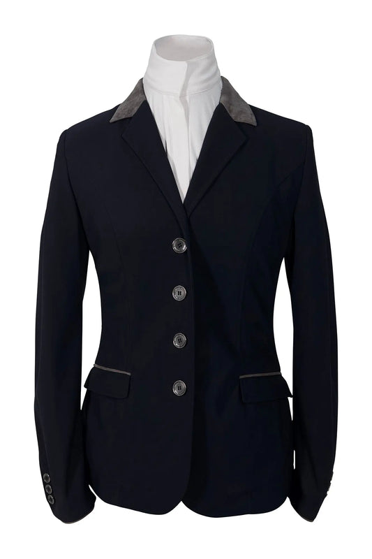 Grand Prix Saltare Premio Riding Show Jacket, Navy with Grey Suede Grand Prix