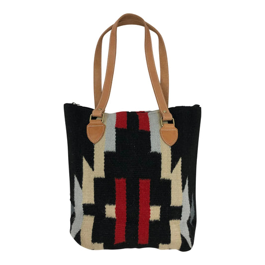 Huntley Black Navajo Southwestern Black Aztec Top Handle Tote Bag - Huntley Equestrian