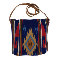 Huntley Blue Navajo Western Aztec Shoulder Handbag, Large Zipper Purse - Huntley Equestrian