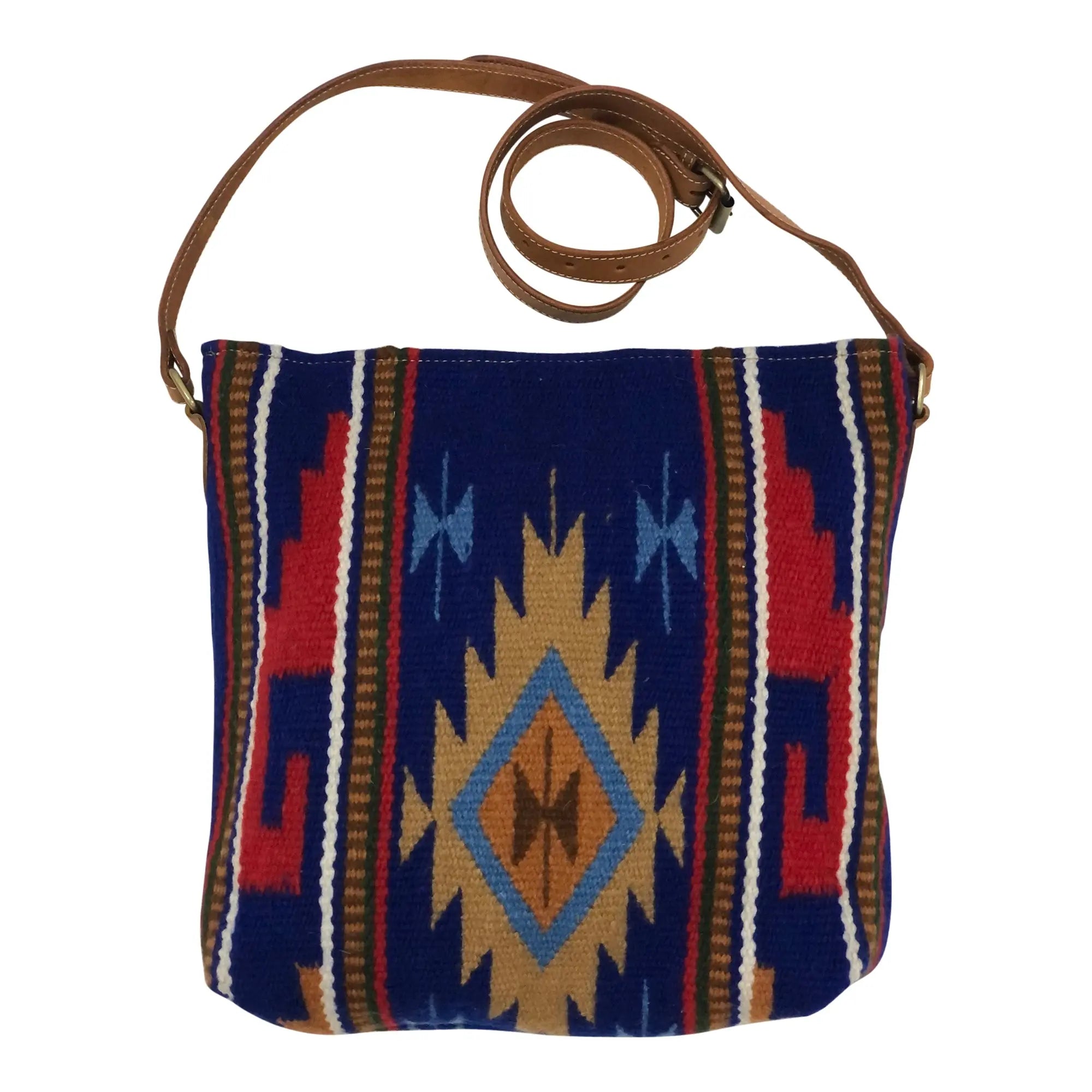 Huntley Blue Navajo Western Aztec Shoulder Handbag, Large Zipper Purse - Huntley Equestrian