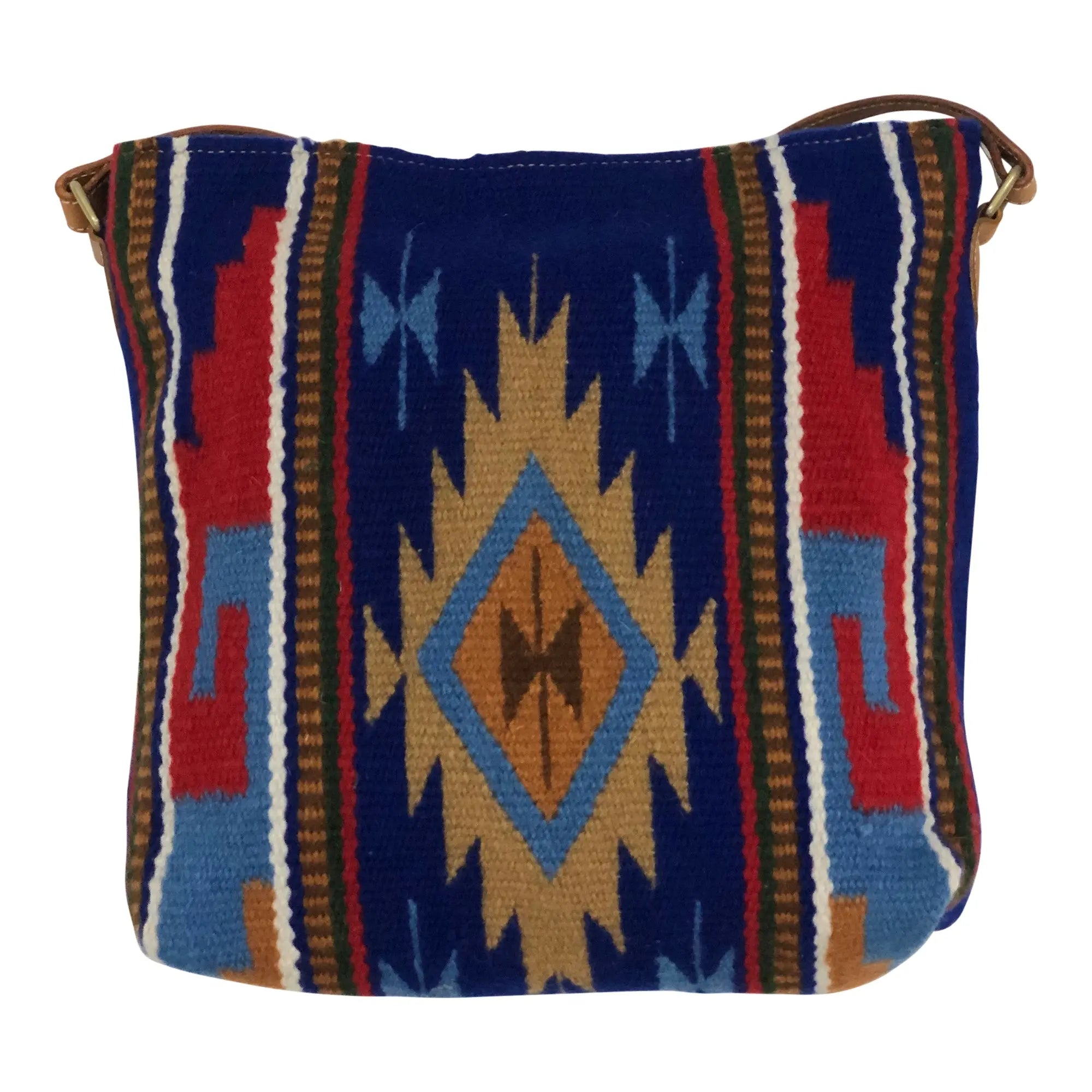 Huntley Blue Navajo Western Aztec Shoulder Handbag, Large Zipper Purse - Huntley Equestrian