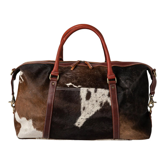 Huntley Cowhide Leather Large Travel Tote Bag Duffle Overnight Weekend Bag Carry On Shoulder Bag - Huntley Equestrian