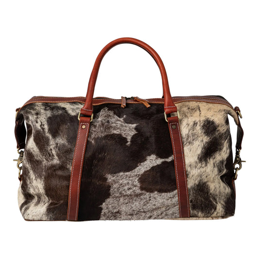 Huntley Cowhide Leather Large Travel Tote Bag Duffle Overnight Weekend Bag Carry On Shoulder Bag - Huntley Equestrian