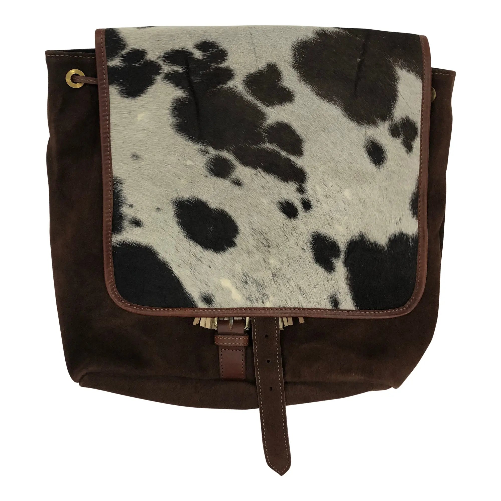 Huntley Cowhide Suede Leather Designer Shoulder Backpack - Huntley Equestrian