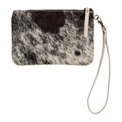 Huntley Equestrian Cowhide Wristlet Handbag Small with Zipper - Huntley Equestrian