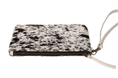 Huntley Equestrian Cowhide Wristlet Handbag Small with Zipper - Huntley Equestrian