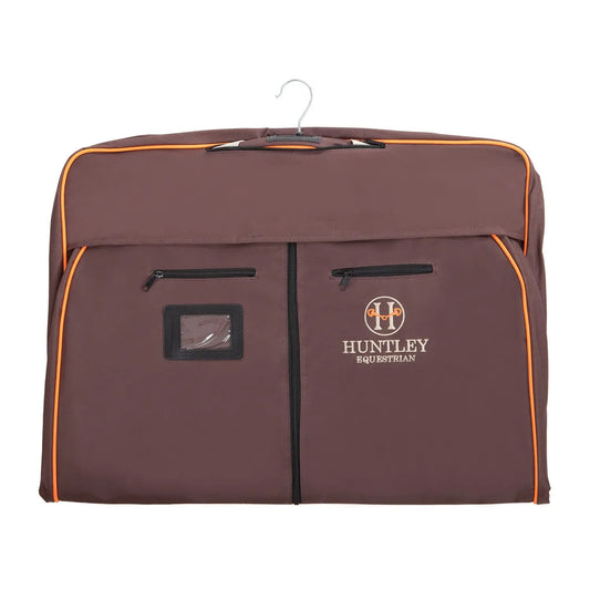 Huntley Equestrian Deluxe Brown Travel Carry On Garment Bag with Accessories Zipper Cover for Travel, Business, Horse Shows - Huntley Equestrian