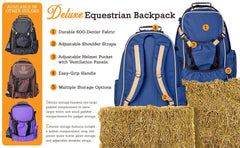 Huntley Equestrian Deluxe Equestrian Backpack, Brown - Huntley Equestrian