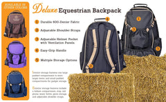 Huntley Equestrian Deluxe Equestrian Backpack, Brown - Huntley Equestrian