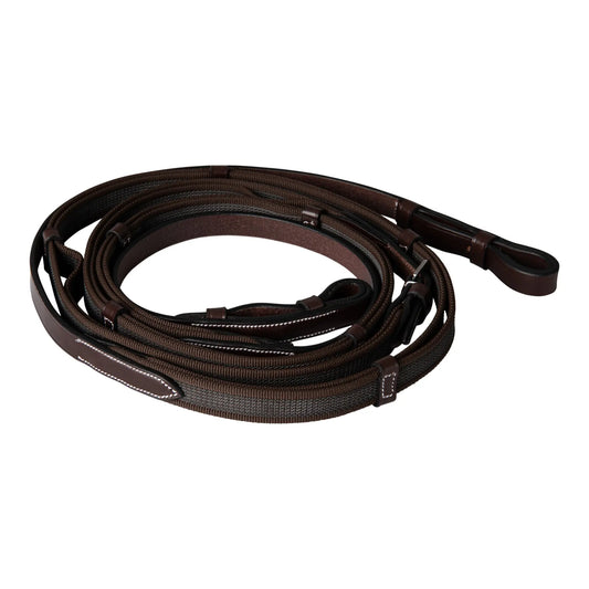 Huntley Equestrian Double Layer Web Grip Reins, Full Size - Huntley Equestrian