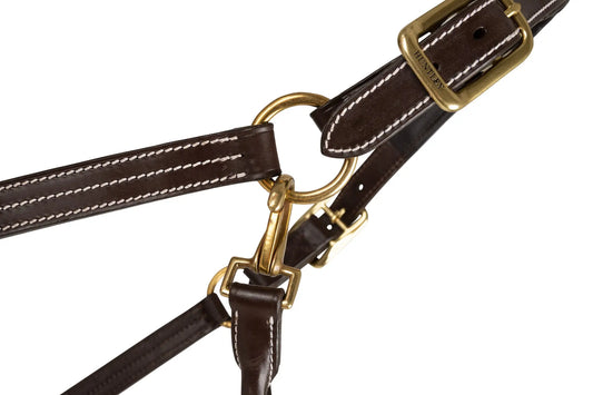 Huntley Equestrian Fancy Stitched Premium Leather Padded Halter - Huntley Equestrian