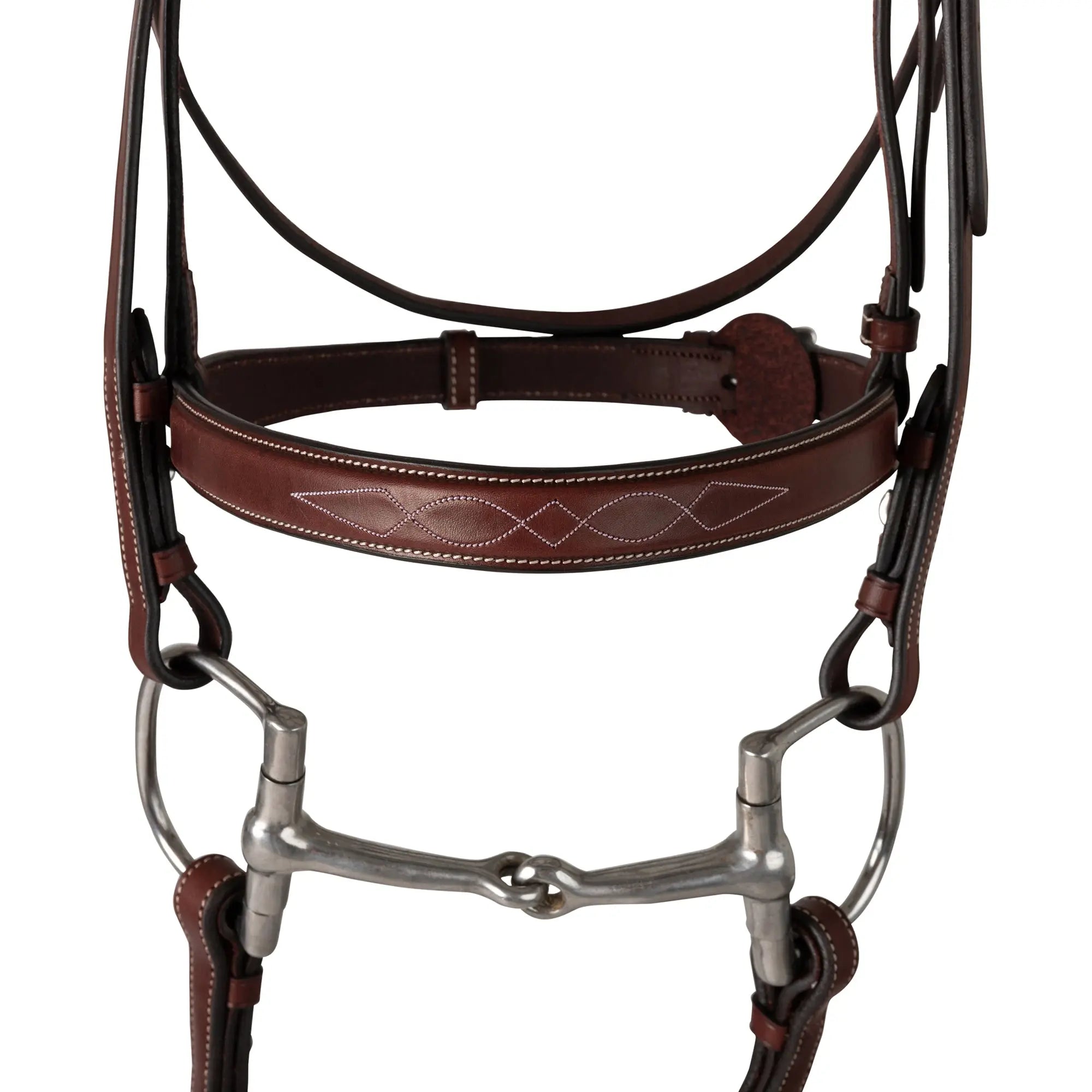 Huntley Equestrian Fancy Stitched Schooling Hunter Bridle with Reins - Huntley Equestrian