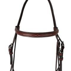 Huntley Equestrian Fancy Stitched Schooling Hunter Bridle with Reins - Huntley Equestrian