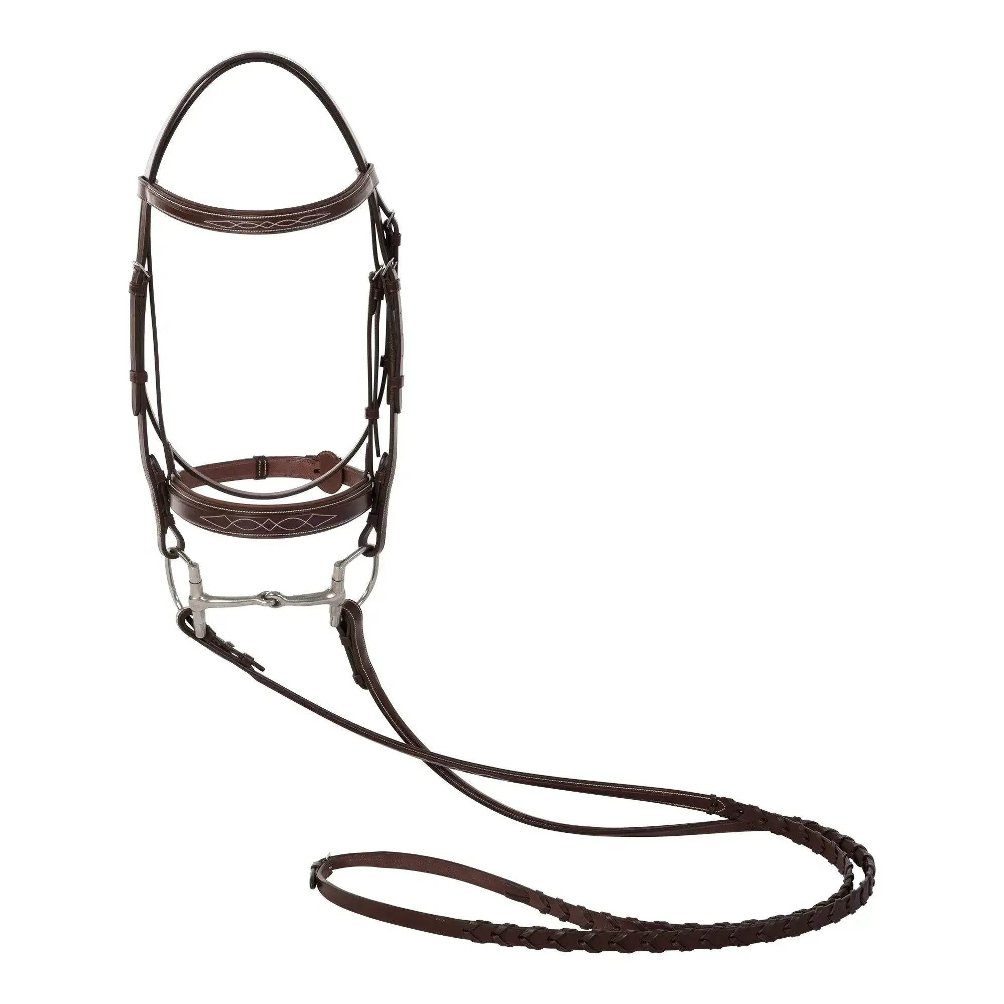 Huntley Equestrian Fancy Stitched Sedgwick Leather Padded Bridle with Reins Huntley Equestrian