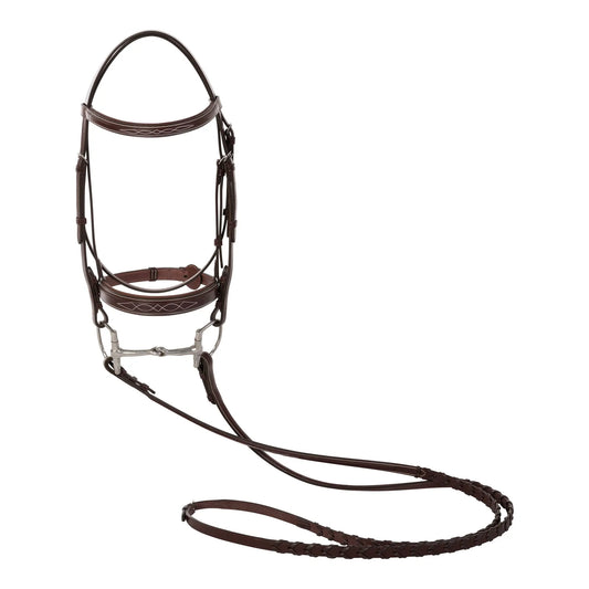 Huntley Equestrian Fancy Stitched Sedgwick Leather Padded Bridle with Reins - Huntley Equestrian