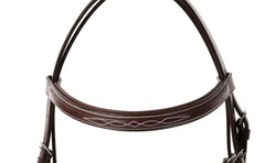 Huntley Equestrian Fancy Stitched Square Raised Padded Brow Band - Huntley Equestrian