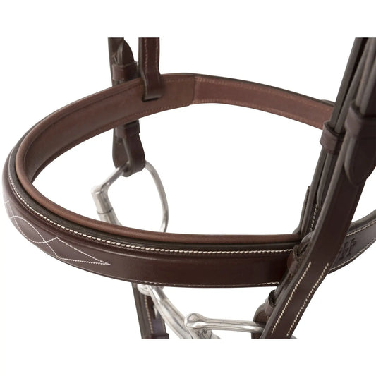 Huntley Equestrian Fancy Stitched Square Raised Padded Noseband - Huntley Equestrian