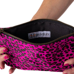 Huntley Equestrian Hair on Hide Leather Wristlet Clutch Wallet Purse, Golden Foil - Huntley Equestrian