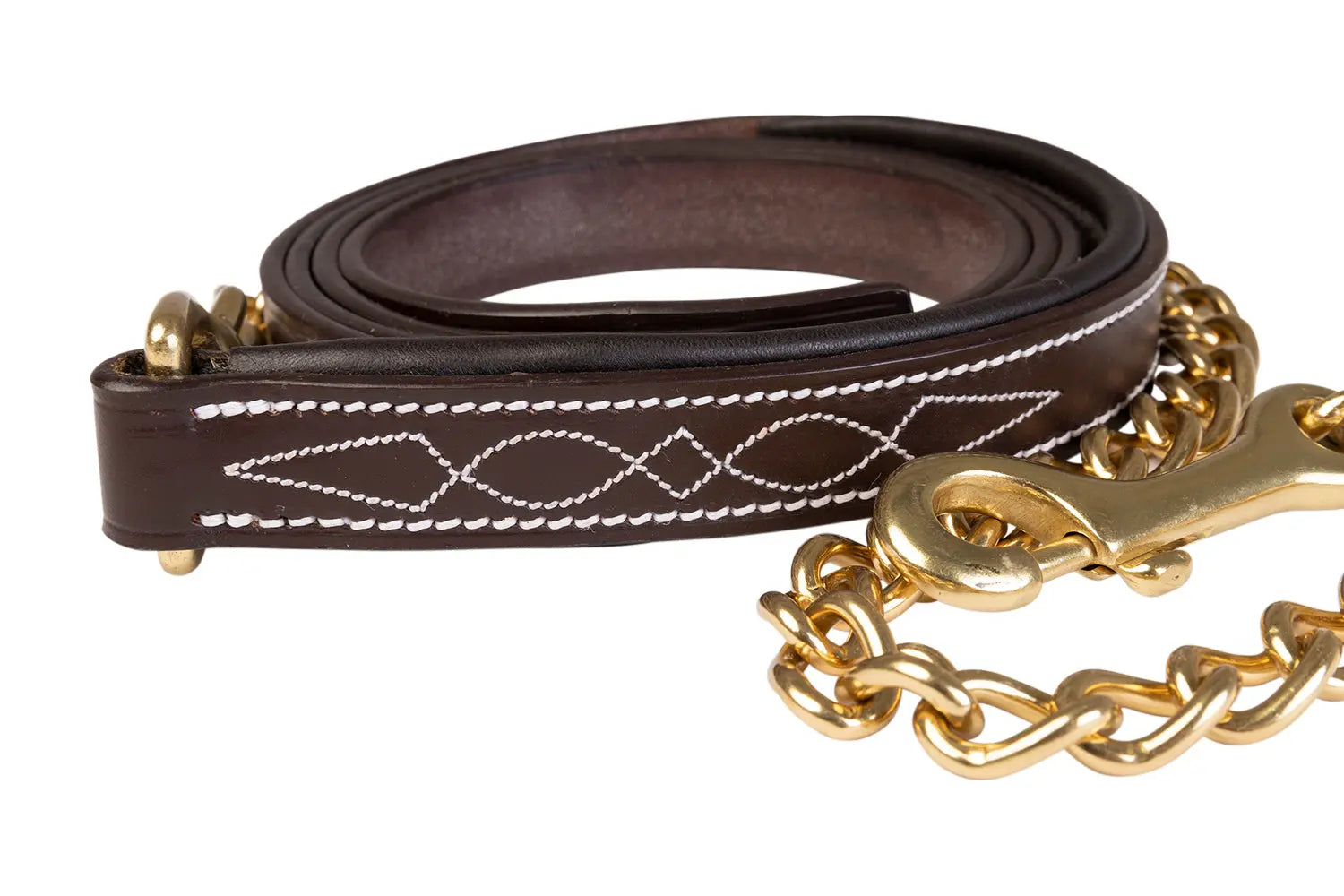 Huntley Equestrian Leather Lead with Chain - Huntley Equestrian