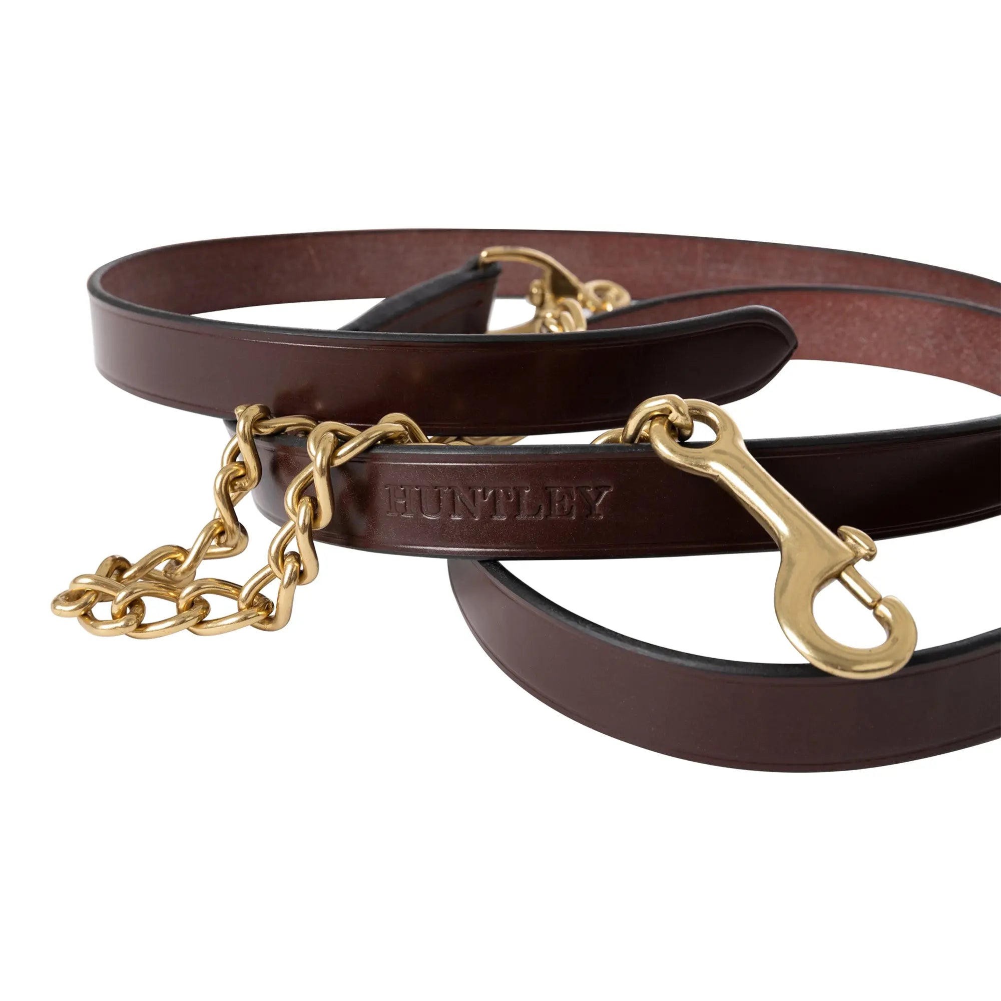 Huntley Equestrian Leather Lead with Chain - Huntley Equestrian