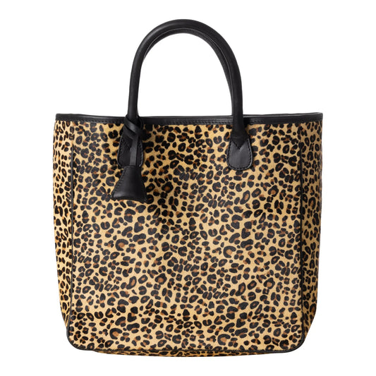 Huntley Equestrian Leopard Hair On Hide Tote Handbag - Huntley Equestrian