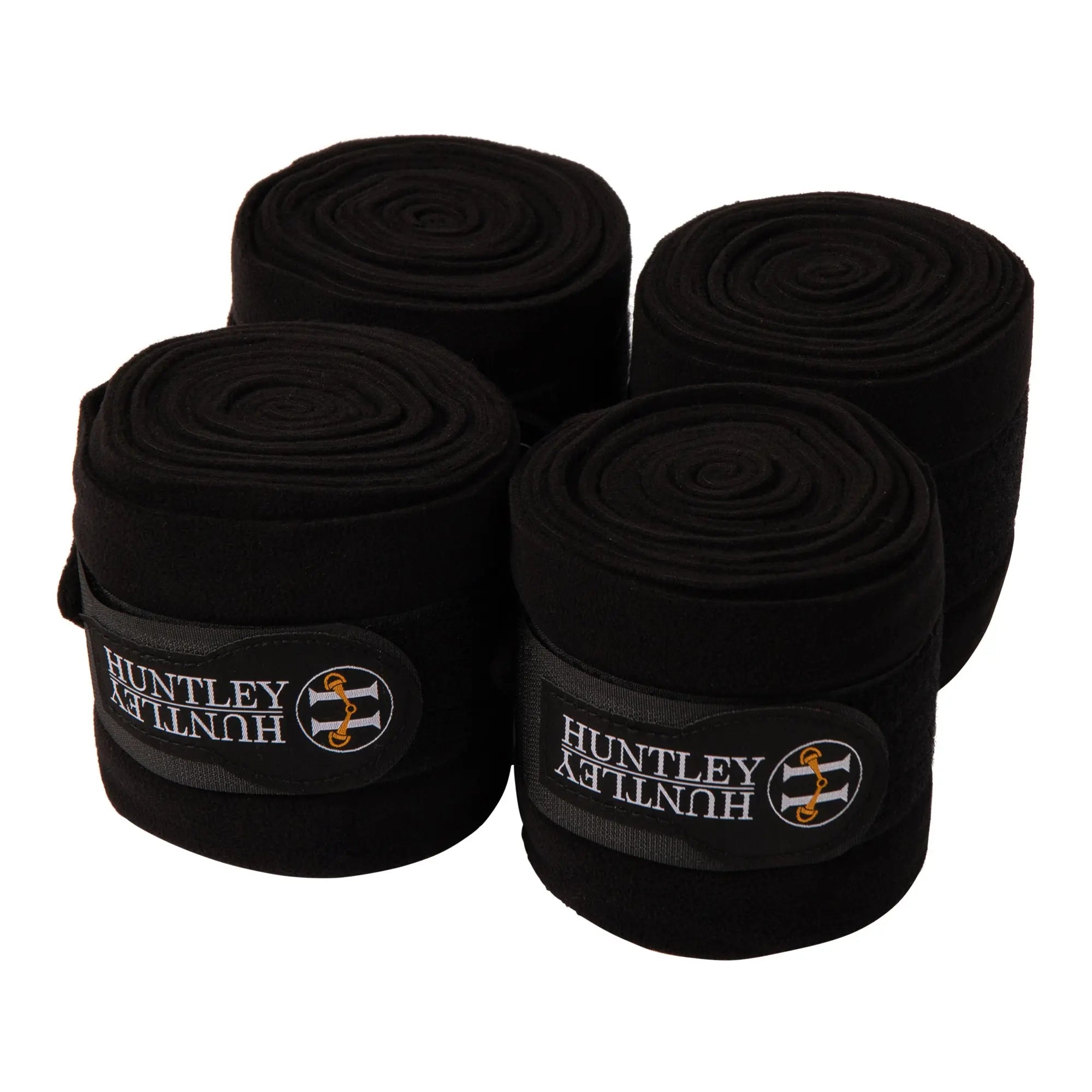 Huntley Equestrian Polo Fleece Wraps, Set of 4, Black - Huntley Equestrian