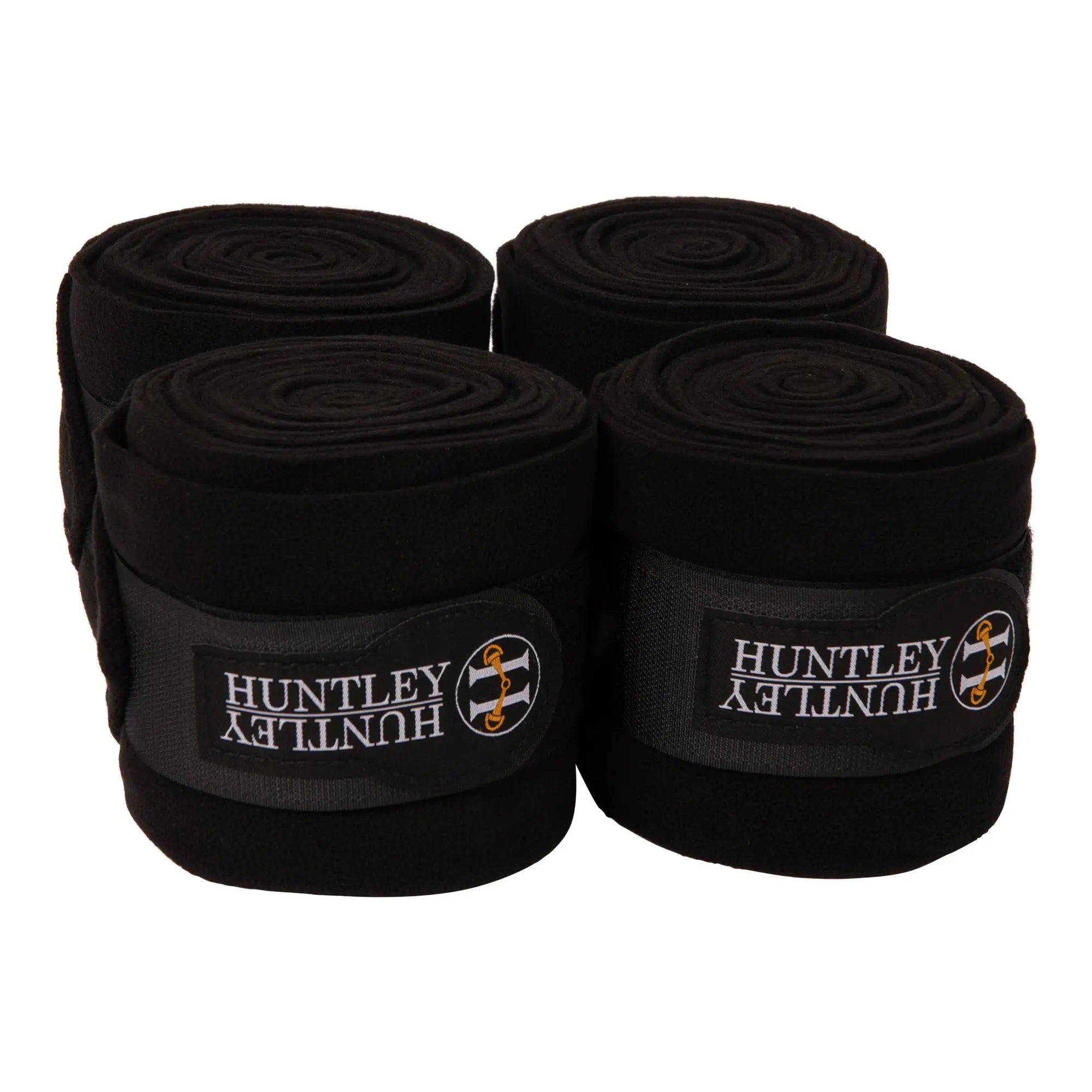 Huntley Equestrian Polo Fleece Wraps, Set of 4, Black - Huntley Equestrian