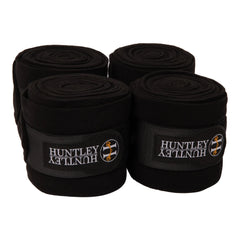 Huntley Equestrian Polo Fleece Wraps, Set of 4, Black - Huntley Equestrian