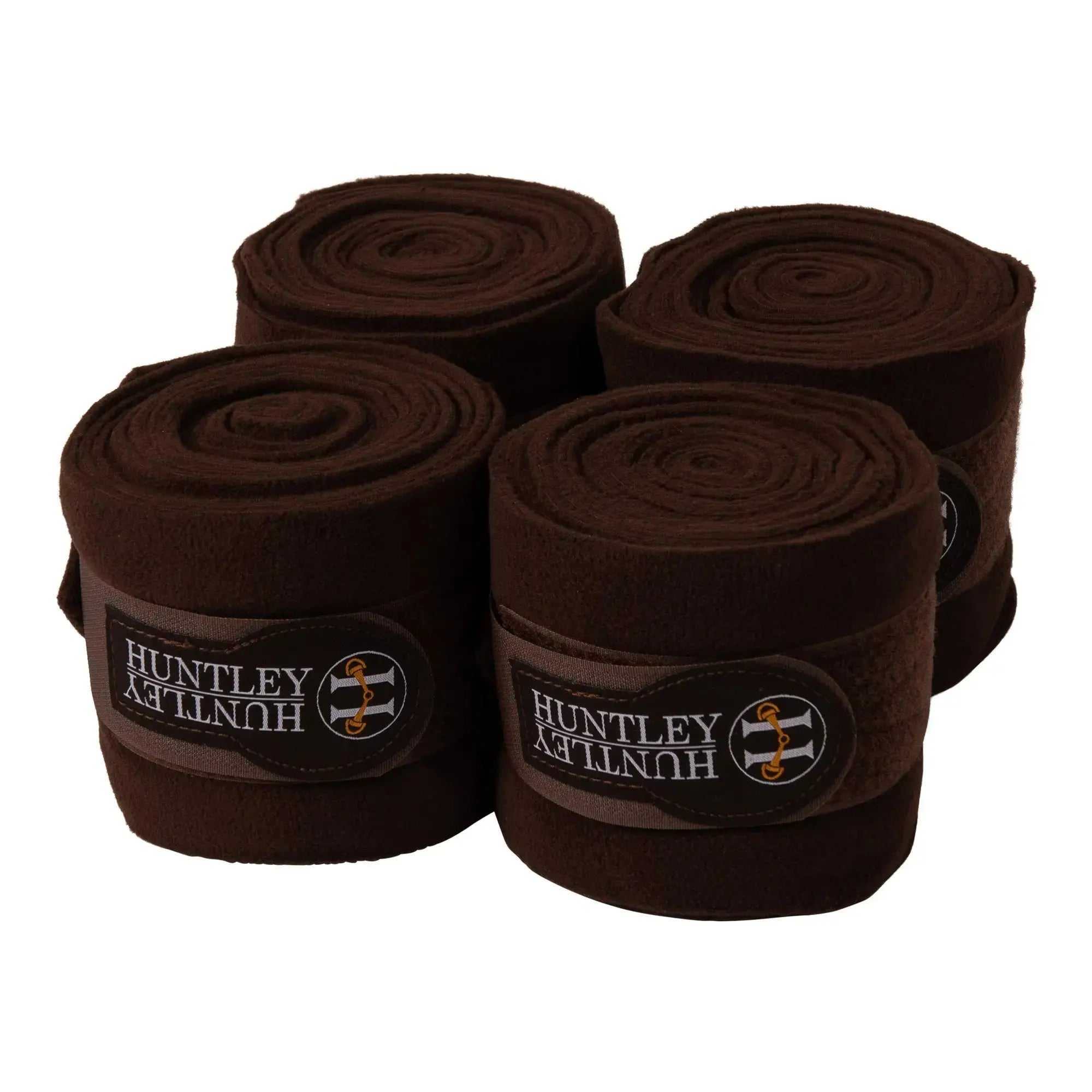 Huntley Equestrian Polo Fleece Wraps, Set of 4, Black - Huntley Equestrian