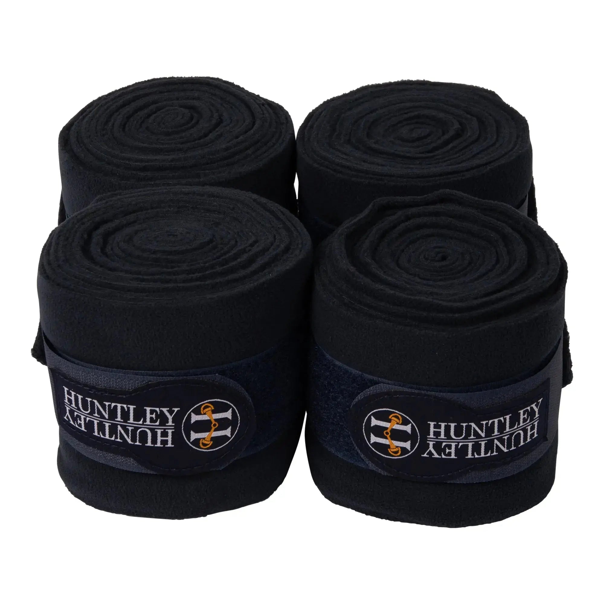 Huntley Equestrian Polo Fleece Wraps, Set of 4, Black - Huntley Equestrian