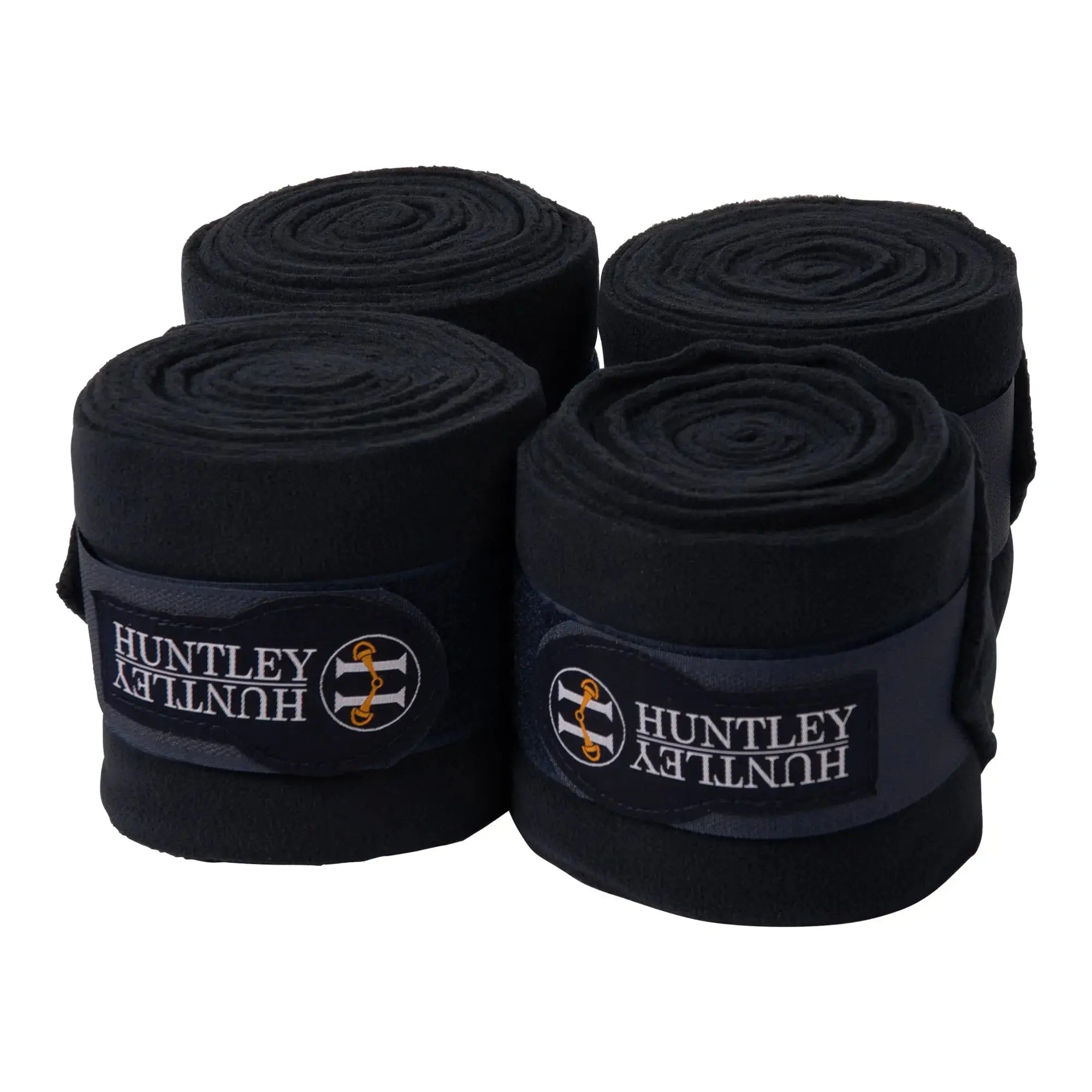 Huntley Equestrian Polo Fleece Wraps, Set of 4, Black - Huntley Equestrian