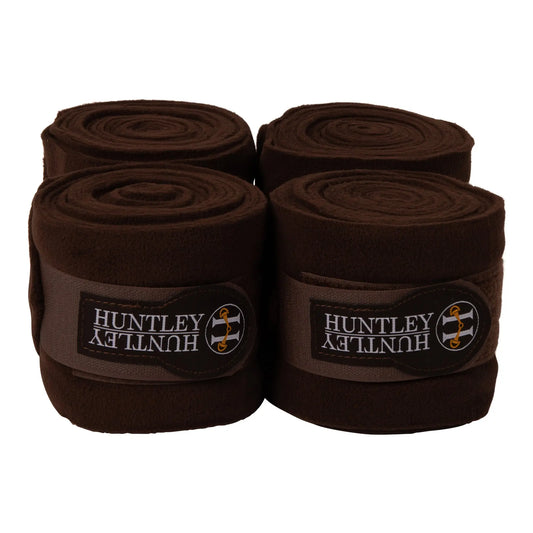 Huntley Equestrian Polo Fleece Wraps, Set of 4, Brown - Huntley Equestrian