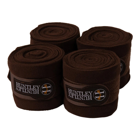 Huntley Equestrian Polo Fleece Wraps, Set of 4, Brown - Huntley Equestrian