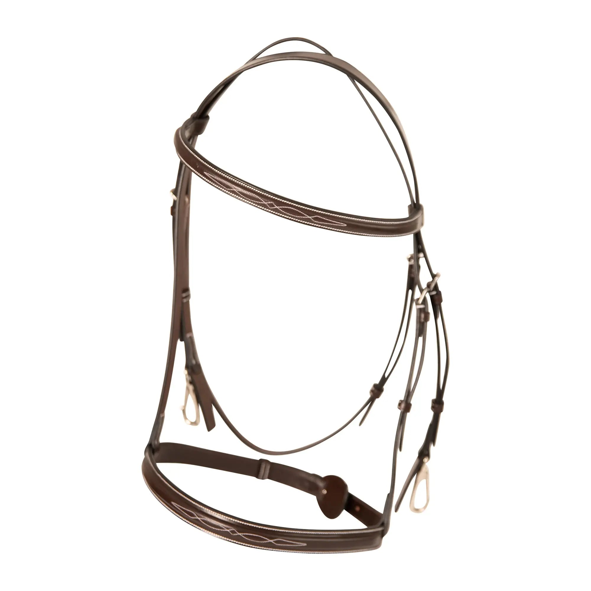 Huntley Equestrian Sedgwick Fancy Stitched Bridle with Cheek Clips and Reins - Huntley Equestrian