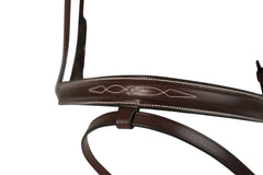 Huntley Equestrian Sedgwick Fancy Stitched Fixed Flash Noseband Bridle With Reins - Huntley Equestrian