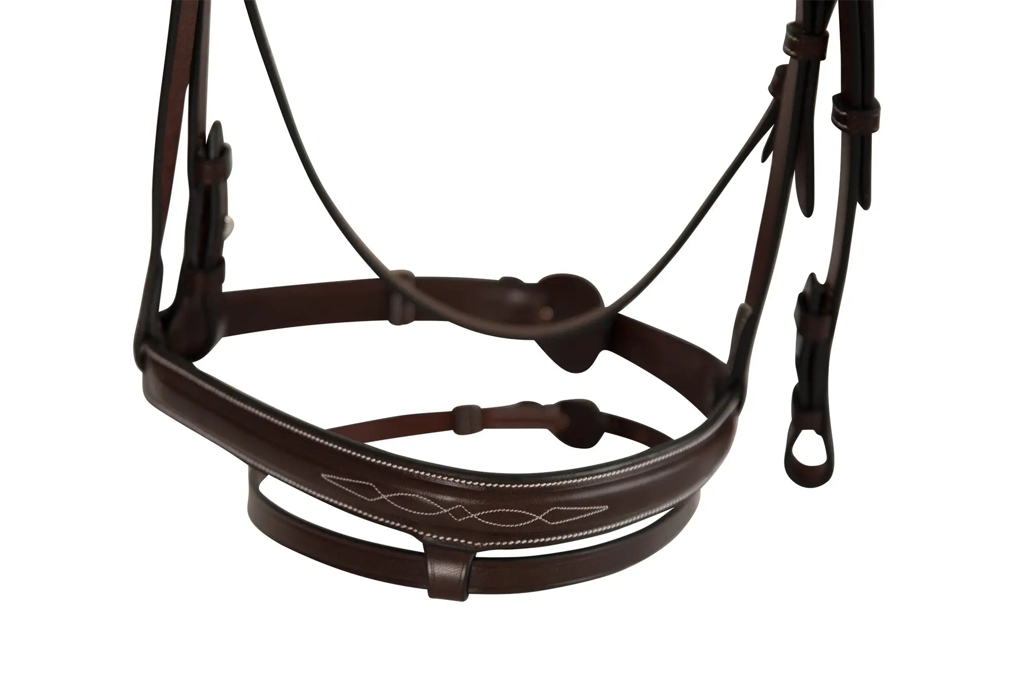 Huntley Equestrian Sedgwick Fancy Stitched Fixed Flash Noseband Bridle With Reins - Huntley Equestrian