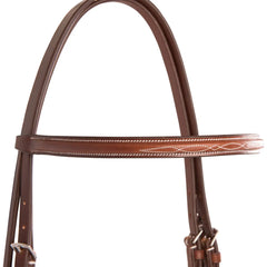 Huntley Equestrian Sedgwick Fancy Stitched Square Raised Brow Band - Huntley Equestrian