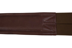 Huntley Equestrian Sedgwick Leather Fancy Stitched Padded Leather Contour Shaped Girth with Double End Elastic Huntley Equestrian