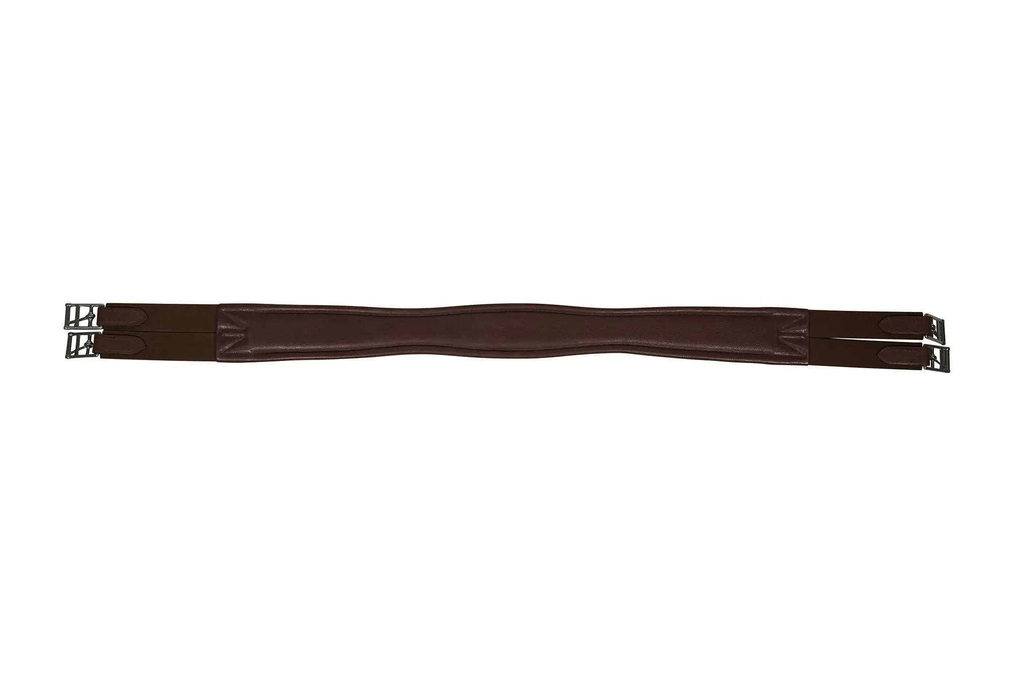 Huntley Equestrian Sedgwick Leather Fancy Stitched Padded Leather Contour Shaped Girth with Double End Elastic Huntley Equestrian