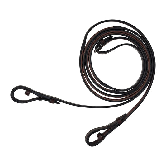 Huntley Equestrian Sedgwick Pelham Flat Curb Reins, Rubber Lined Huntley Equestrian