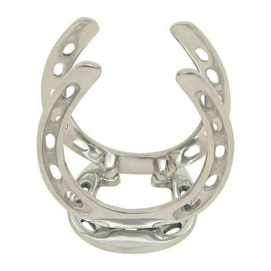 Huntley Horse Shoe Napkin Holder, Aluminum Silver Finish Huntley Equestrian