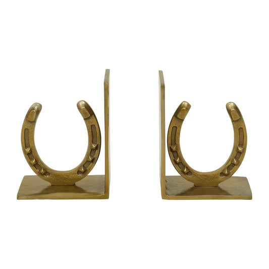 Huntley Horse shoe Bookends, Pair, Brass Antique Finish Huntley Equestrian