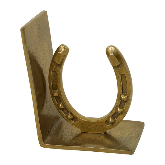 Huntley Horse shoe Bookends, Pair, Brass Antique Finish Huntley Equestrian