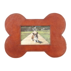 Huntley Pet Leather Bone Shaped Picture Frame, 4x6 Huntley Equestrian