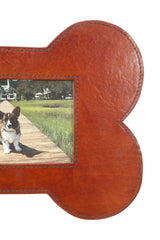 Huntley Pet Leather Bone Shaped Picture Frame, 4x6 Huntley Equestrian