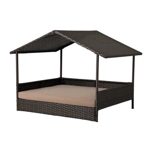 Huntley Pet Rattan Wicker Indoor Outdoor Cabana Raised Pet Bed - Huntley Equestrian